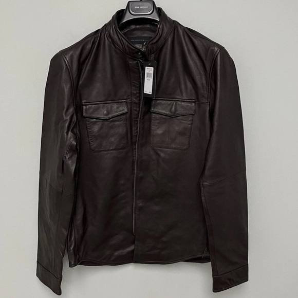 $798 NWT John Varvatos Leather Jacket Size medium - Picture 1 of 10